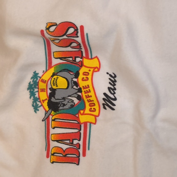 bella Brand Women's Bad Ass Coffee Co. Maui, Hawaii White Tank W/Donkey-NWOT - Picture 2 of 8